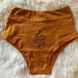 Yukimi Designs Snake Bamboo Underwear in Turmeric size S/M